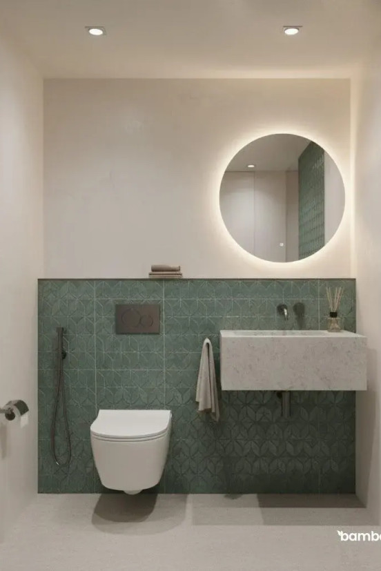 Wandpaneel Metal Look, Green Pattern