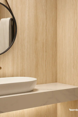 Wandpaneel Natuursteen & Marmer Look, Travertin Zandduin Wandpaneel Natuursteen & Marmer Look, Travertin Zandduin