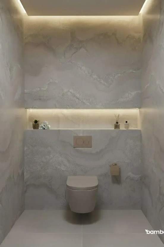 Wandpaneel Natuursteen & Marmer, Nachtmist Grijs