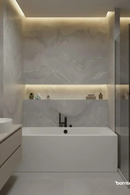 Wandpaneel Natuursteen & Marmer, Nachtmist Grijs