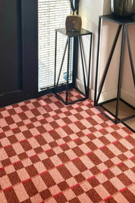 Deurmat Checker Soft Pink