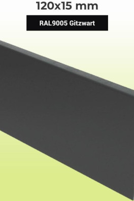 MDF Plint Gitzwart RAL9005 120x15mm