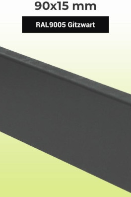 MDF Plint Gitzwart RAL9005 90x15mm