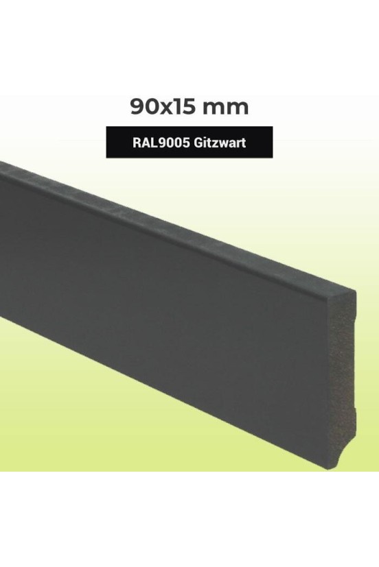 MDF Plint Gitzwart RAL9005 90x15mm MDF Plint Gitzwart RAL9005 90x15mm