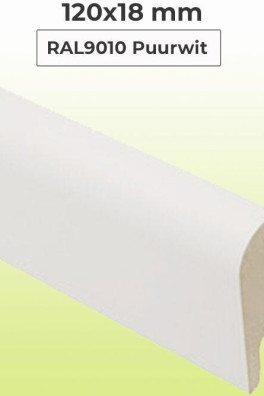 MDF Plint Halfrond RAL9010 120x18mm