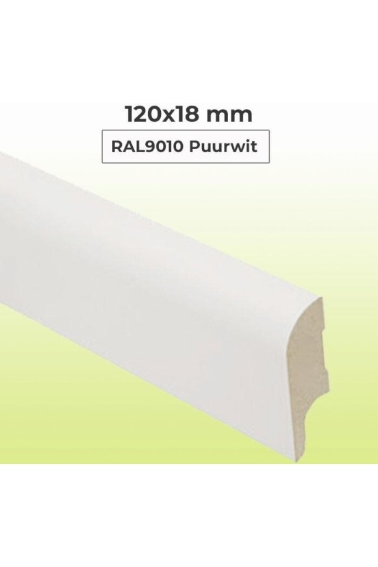 MDF Plint Halfrond RAL9010 120x18mm MDF Plint Halfrond RAL9010 120x18mm