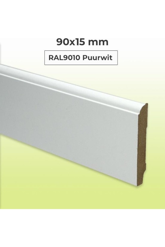 MDF Plint Klassiek RAL9010 90x15mm MDF Plint Klassiek RAL9010 90x15mm