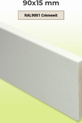 MDF Plint Wit RAL9001 90x15mm