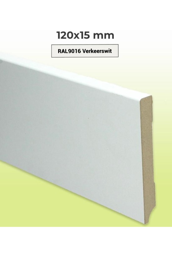 MDF Plint Wit RAL9016 120x15mm MDF Plint Wit RAL9016 120x15mm