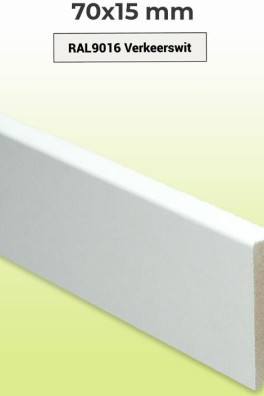MDF Plint Wit RAL9016 70x15mm