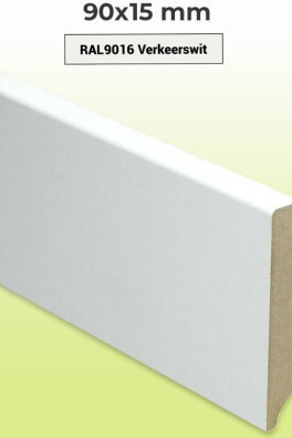 MDF Plint Wit RAL9016 90x15mm