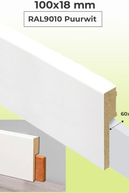 MDF Renovatieplint RAL9010 100x18mm