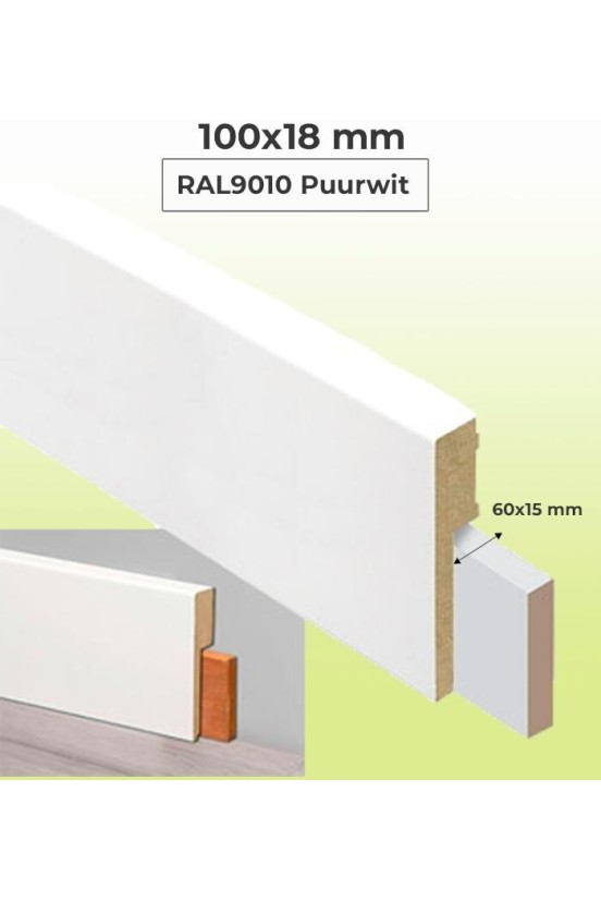 MDF Renovatieplint RAL9010 100x18mm MDF Renovatieplint RAL9010 100x18mm