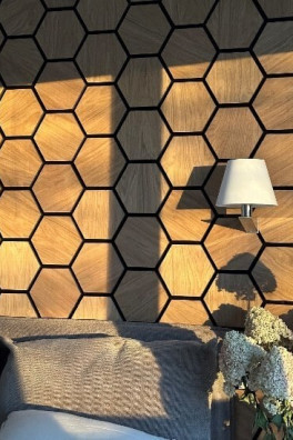 Wandpaneel Hexagon walnut Your Floor Wandpaneel Hexagon walnut Your Floor
