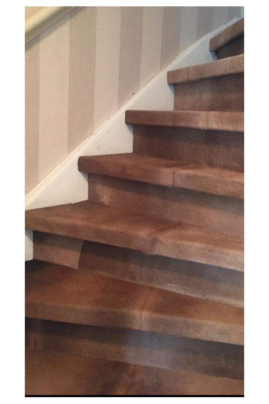 Leren trapbekleding Waterbuffel Selecte Nubuck India Krokoprint draai trap Leren trapbekleding Waterbuffel Selecte Nubuck India Krokoprint draai trap