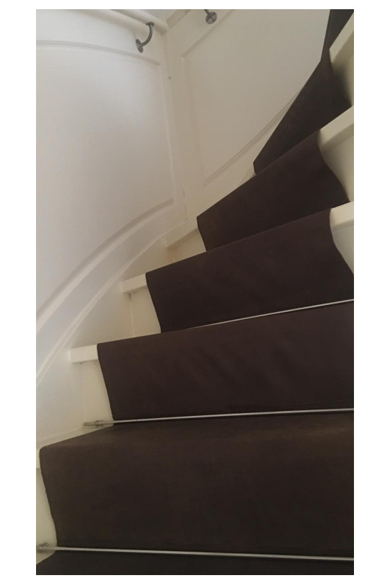 Leren trapbekleding Waterbuffel Selecte Nubuck India Krokoprint draai trap Leren trapbekleding Waterbuffel Selecte Nubuck India Krokoprint draai trap