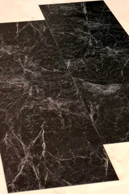 Black marble ZWART MARMER pvc vloertegel