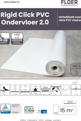 Floer Rigid Click PVC Ondervloer 2.0 met 10dB 15 m²